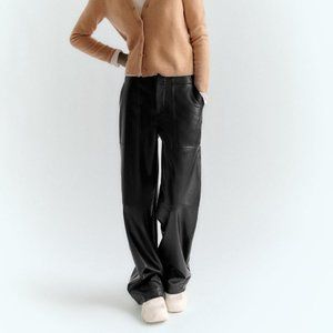 ZARA NWT FAUX LEATHER CARGO PANTS - M - Bloggers Fav
